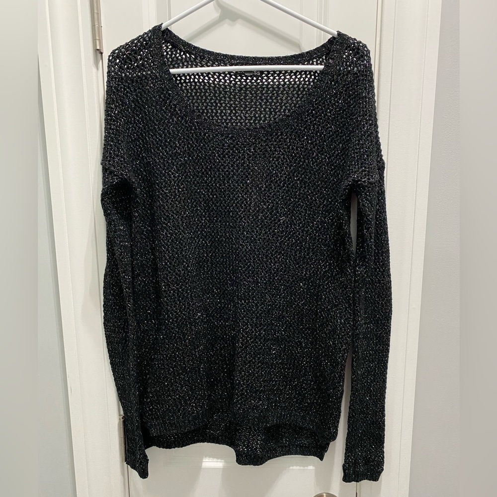 Express black w/silver tread sweater